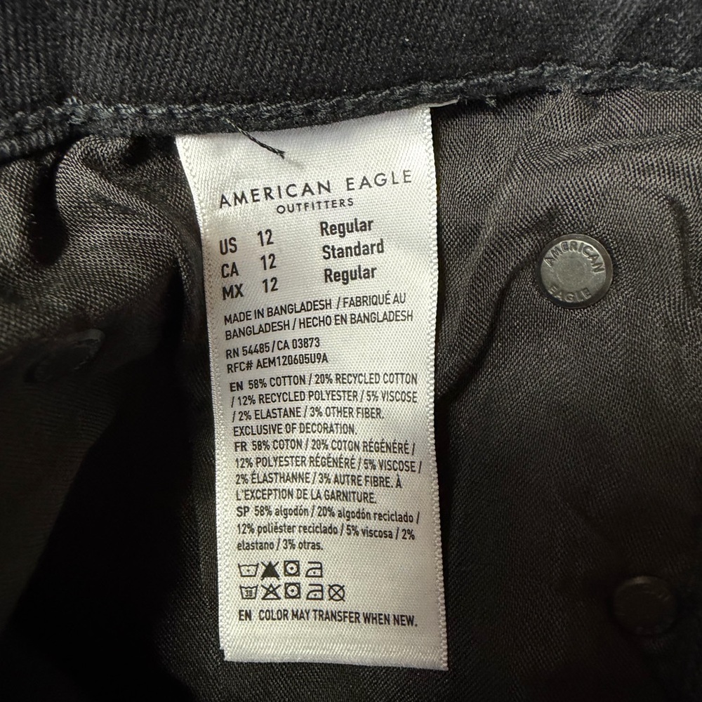American Eagle Black Super High Rise Flare Jeans Women’s Size 12 Regular NWT - Picture 7 of 10